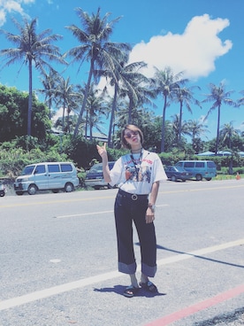 「アイテム（ビーチサンダル）」を使った、jia._125さん（レディース・165cm・10代）の夏コーディネート
