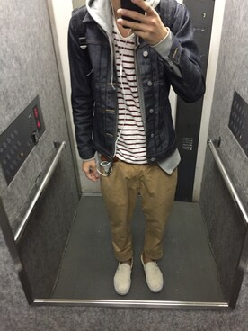 デニムジャケットを使った チノパン のメンズ人気ファッションコーディネート Wear