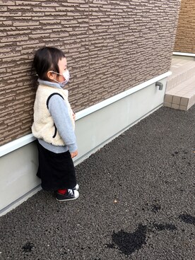 「風邪っぴき」｜「アイテム（ジャケット/アウター）」を使った、n17aさん（キッズ・90cm）の秋コーディネート