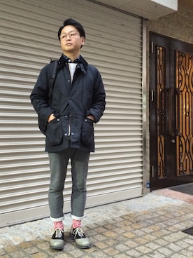 「CUSHMAN（クッシュマン）のアイテム（トップス）」を使った、AKITO🇫🇷さん（メンズ・160cm）の冬コーディネート