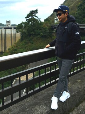 「northface」｜「アイテム（ブルゾン）」を使った、AKITO🇫🇷さん（メンズ・160cm）の秋コーディネート
