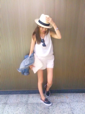 「TODAYFUL（トゥデイフル）のアイテム（つなぎ/オールインワン）」を使った、yurieさん（レディース・156cm）の夏コーディネート