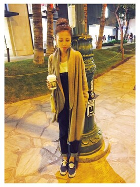 「TODAYFUL（トゥデイフル）のアイテム（サロペット/オーバーオール）」を使った、yurieさん（レディース・156cm）の冬コーディネート