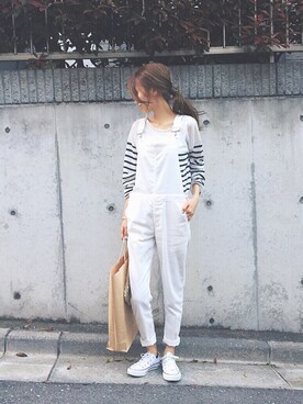 「TODAYFUL（トゥデイフル）のアイテム（サロペット/オーバーオール）」を使った、yurieさん（レディース・156cm）の春コーディネート