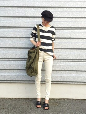 「LILY BROWN（リリーブラウン）のアイテム（帽子）」を使った、yurieさん（レディース・156cm）の春コーディネート