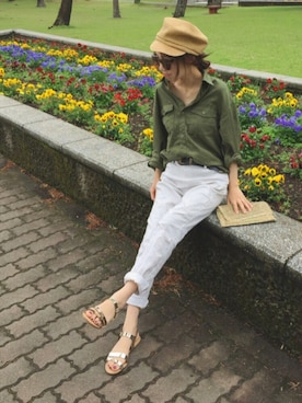「UNITED ARROWS（ユナイテッドアローズ）のUWMM ウエスタンベルト ◆（ベルト）」を使った、yurieさん（レディース・156cm）の春コーディネート