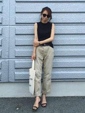 「UNITED ARROWS（ユナイテッドアローズ）のUWMM ウエスタンベルト ◆（ベルト）」を使った、yurieさん（レディース・156cm）の夏コーディネート