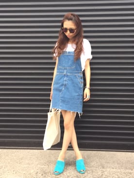 「アイテム（パンプス、ブルー系）」を使った、yurieさん（レディース・156cm）の夏コーディネート