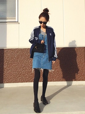 「TODAYFUL（トゥデイフル）のアイテム（サロペット/オーバーオール）」を使った、yurieさん（レディース・156cm）の秋コーディネート