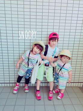 「SEVENDAYS=SUNDAY（セブンデイズサンデイ）のアイテム（ワンピース/ドレス）」を使った、SaA◡̈⃝︎さん（キッズ・100cm）の夏コーディネート