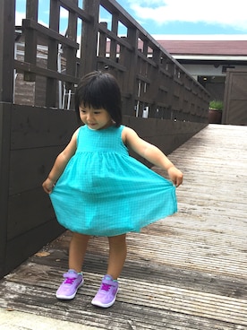 ワンピースを使った ターコイズブルー のキッズ人気ファッションコーディネート Wear