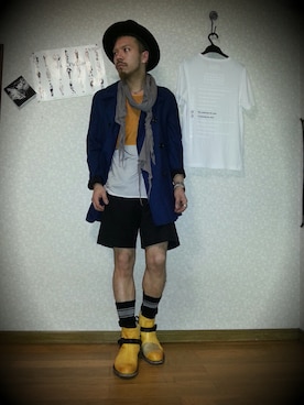 「N.HOOLYWOOD（N.ハリウッド）のアイテム（トレンチコート）」を使った、jesse@heIkさん（メンズ・171cm）の冬コーディネート