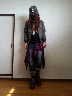 「marka（マーカ）のアイテム（ミリタリージャケット）」を使った、jesse@heIkさん（メンズ・171cm）の春コーディネート