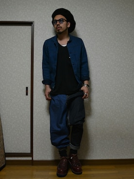 「ベレー」｜「アイテム（ハンチング/ベレー帽）」を使った、jesse@heIkさん（メンズ・171cm）の春コーディネート