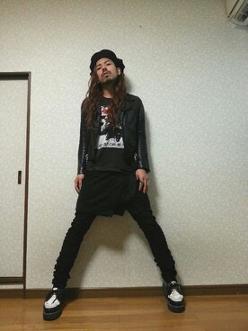 「厚底」｜「アイテム（ライダースジャケット）」を使った、jesse@heIkさん（メンズ・171cm）の秋コーディネート