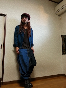 「アイテム（キャスケット）」を使った、jesse@heIkさん（メンズ・171cm・20代）の秋コーディネート