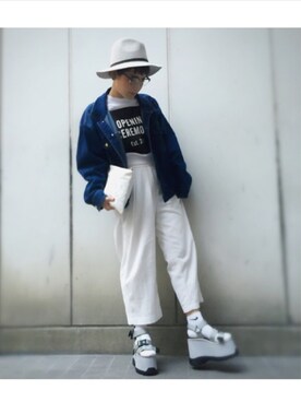 「OPENING CEREMONY（オープニングセレモニー）のアイテム（スウェット）」を使った、n_t_m0510さん（レディース・160cm）の夏コーディネート