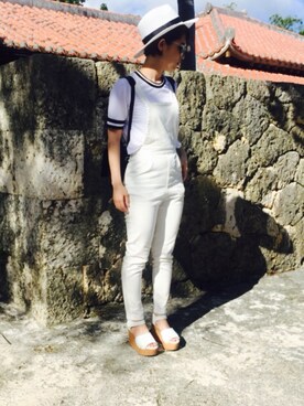 「ENVYM（アンビー）のアイテム（オールインワン・サロペット）」を使った、n_t_m0510さん（レディース・160cm）の夏コーディネート