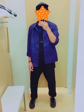 「MHL.（エムエイチエル）のアイテム（オールインワン・サロペット）」を使った、こーへいさん（メンズ・172cm）の夏コーディネート
