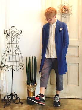 「ピクニック」｜「アイテム（その他アウター）」を使った、さぼさん（メンズ・165cm）の春コーディネート