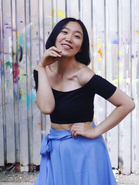「Americanapparel」｜Julie Chen さん（レディース・170cm）の夏コーディネート