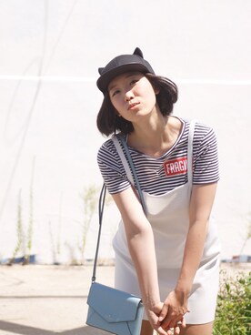 「R29Monochromies」｜Julie Chen さん（レディース・170cm）の夏コーディネート