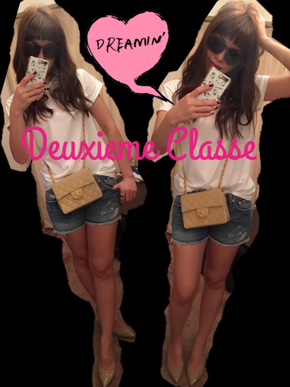 「大人カジュアル」｜「Deuxieme Classeのアイテム（Tシャツ/カットソー、ホワイト系）」を使った、yuki♡さん（レディース・158cm）の冬コーディネートの1枚目の写真