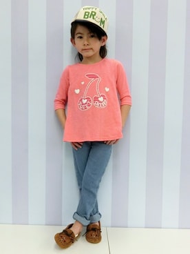 「kladskap（クレードスコープ）のアイテム（チュニック）」を使った、petit　main・b-roomさん（キッズ・108cm）の春コーディネート