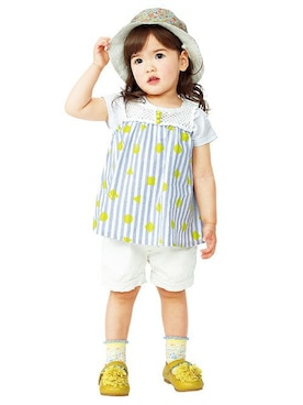 「kladskap（クレードスコープ）のアイテム（チュニック）」を使った、petit　main・b-roomさん（キッズ・87cm）の春コーディネート