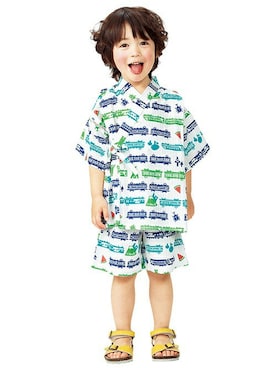 「kladskap（クレードスコープ）のアイテム（浴衣）」を使った、petit　main・b-roomさん（キッズ・96cm）の春コーディネート