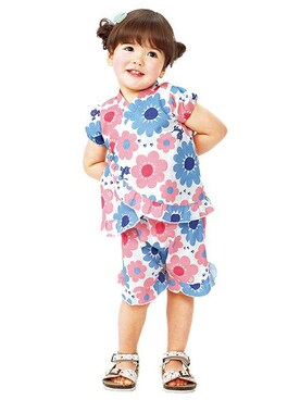 「kladskap（クレードスコープ）のアイテム（浴衣）」を使った、petit　main・b-roomさん（キッズ・87cm）の春コーディネート