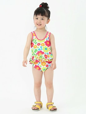 「アイテム（水着、ピンク系）」を使った、petit　main・b-roomさん（キッズ・95cm）の春コーディネート