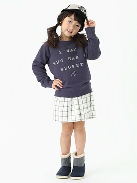 「b・ROOM（ビールーム）のアイテム（ワンピース）」を使った、petit　main・b-roomさん（キッズ・110cm）の秋コーディネート