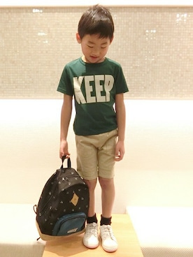 「リュックサック」｜petit　main・b-roomさん（キッズ・116cm）の春コーディネート