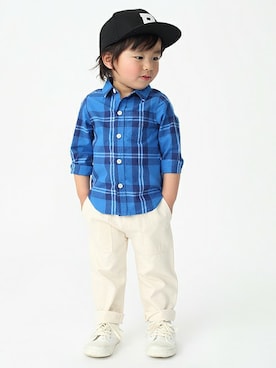 「petit main（プティマイン）のアイテム（キャップ）」を使った、petit　main・b-roomさん（キッズ・92cm）の冬コーディネート