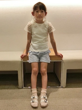 「リボン(モチーフ)」｜petit　main・b-roomさん（キッズ・114cm）の春コーディネート