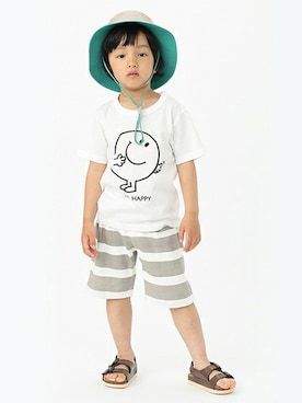 「コラボTシャツ」｜petit　main・b-roomさん（キッズ・103cm）の夏コーディネート