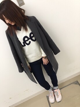 「ショッピング」｜「アイテム（チェスターコート）」を使った、miyuさん（レディース・157cm）の冬コーディネート
