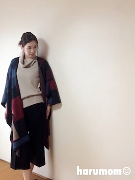 「FOREVER 21」｜「アイテム（ポンチョ）」を使った、harumom☺︎さん（レディース・174cm）の冬コーディネート