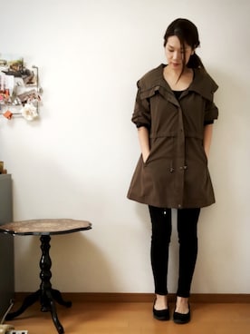 「ANAP（アナップ）のアイテム（ナイロンジャケット）」を使った、harumom☺︎さん（レディース・174cm）の春コーディネート