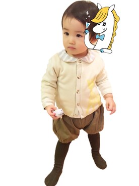 「sense of wonder（センスオブワンダー）のアイテム（パンツ）」を使った、PUSANACHINAOさん（キッズ・80cm）の冬コーディネート