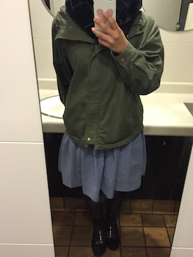 「earth music&ecology（アースミュージックアンドエコロジー）のアイテム（サスペンダー、ブラック系）」を使った、はせぴょん★さん（レディース・158cm）の春コーディネート