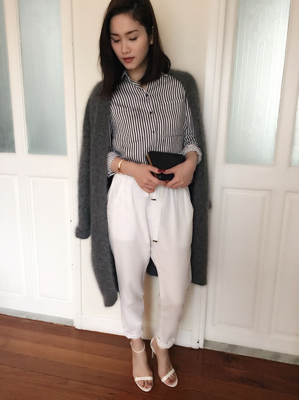 「hkgirl、hk、snap、white、STYLE、ZARA、spring、gisellelee、ootd、outfit」｜「ZARAのアイテム（シャツ/ブラウス、その他）」を使った、giselleさん（レディース・169cm）の春コーディネートの1枚目の写真