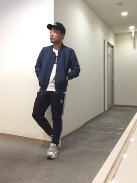 「メッシュキャップ」｜「アイテム（ブルゾン）」を使った、よんさん（メンズ・166cm）の秋コーディネート