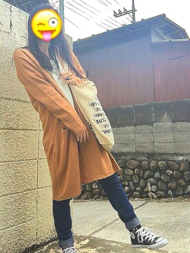 「American Apparel（アメリカンアパレル）のアイテム（トートバッグ、ベージュ系）」を使った、こさん（レディース）の春コーディネート