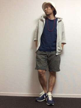 「UP START（アップスタート）のアイテム（帽子）」を使った、sho-1さん（メンズ・171cm）の春コーディネート