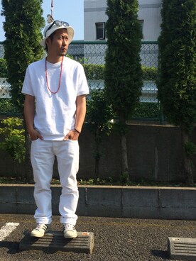 「UP START（アップスタート）のアイテム（帽子）」を使った、sho-1さん（メンズ・171cm）の春コーディネート