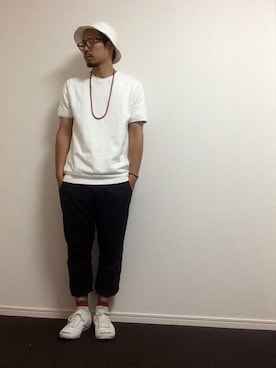 「UP START（アップスタート）のアイテム（帽子）」を使った、sho-1さん（メンズ・171cm）の夏コーディネート