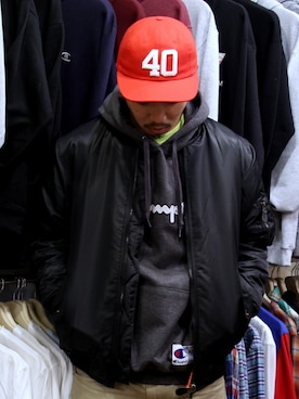 「no brand（ノーブランド）のアイテム（ジャケット/アウター）」を使った、ストックルーム福岡さん（メンズ・177cm）の冬コーディネート