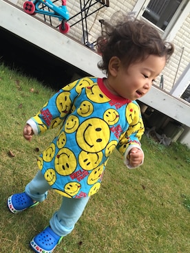 「UNIQLO（ユニクロ）のアイテム（その他）」を使った、RYUNOSUKEさん（キッズ・70cm）の秋コーディネート